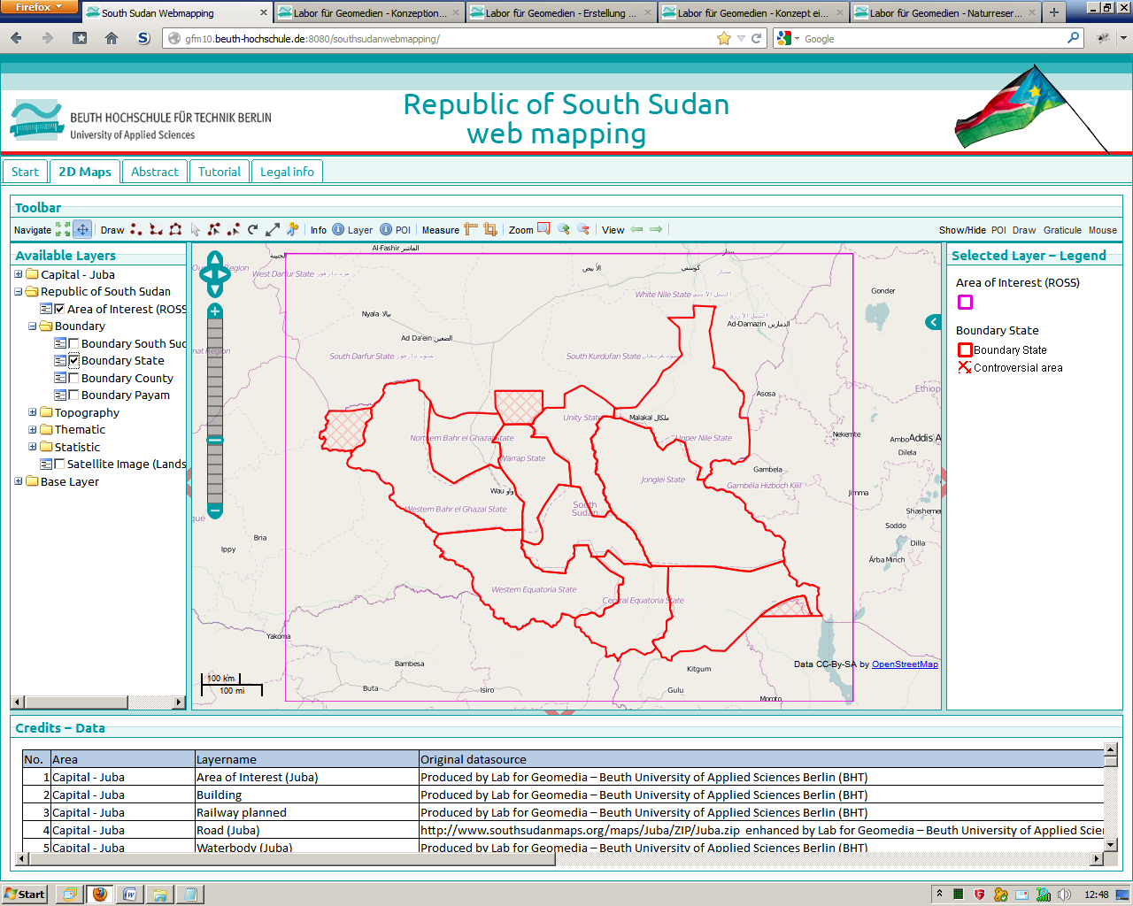 Web-Anwendung: Entwicklung einer WebGIS-Anwendung mit Open Source Software am Beispiel der Republik Südsudan und frei verfügbaren Geodaten