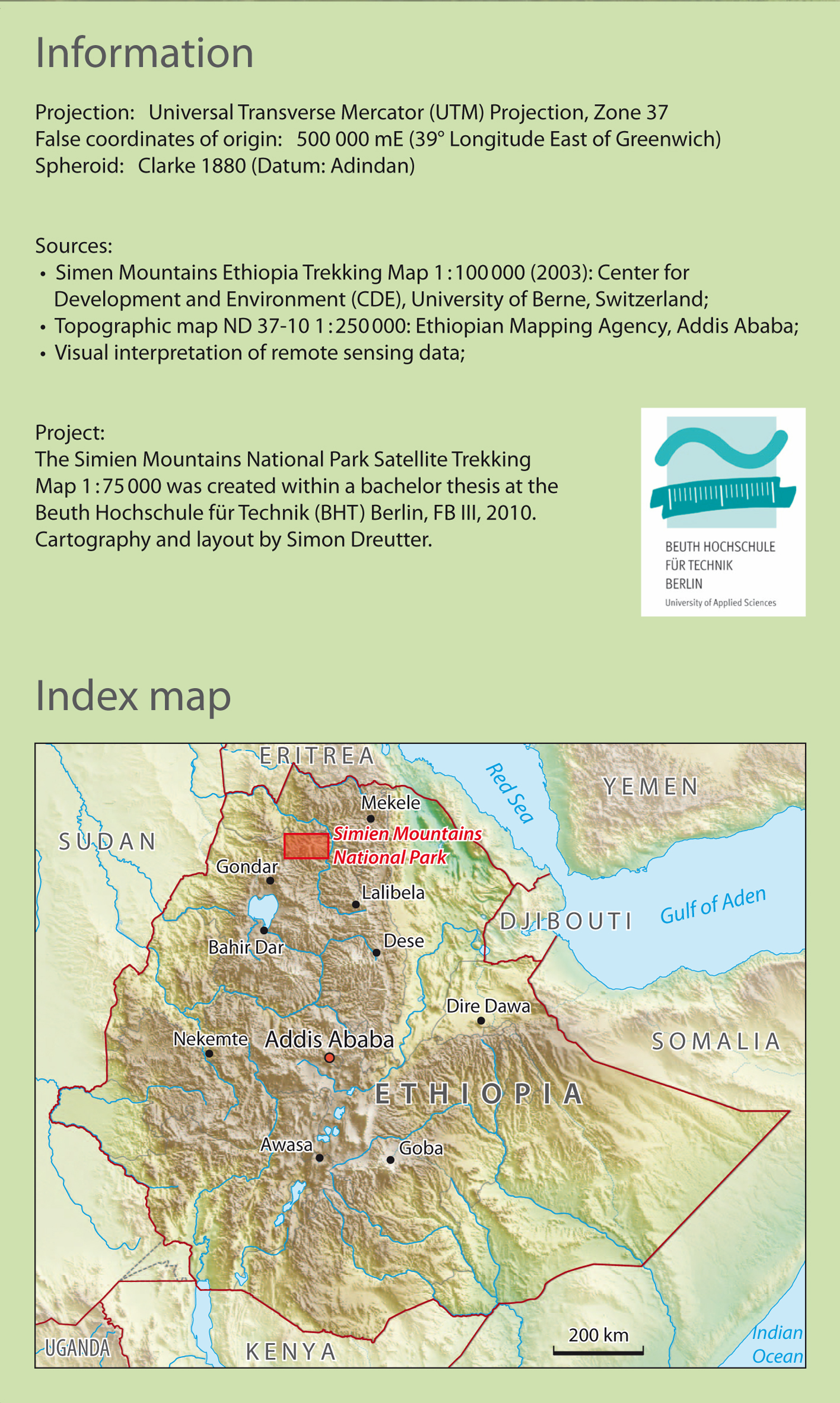 Infos: Entwicklung einer touristischen Satellitenbildkarte des Semien Mountains Nationalpark - Äthiopien
