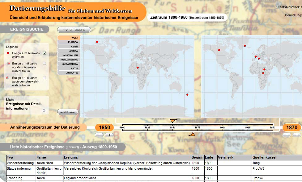 Web-Anwendung: Konzeptionelle Erstellung einer visuellen Datierungshilfe für die Bestände der Kartenabteilung der Staatsbibliothek zu Berlin